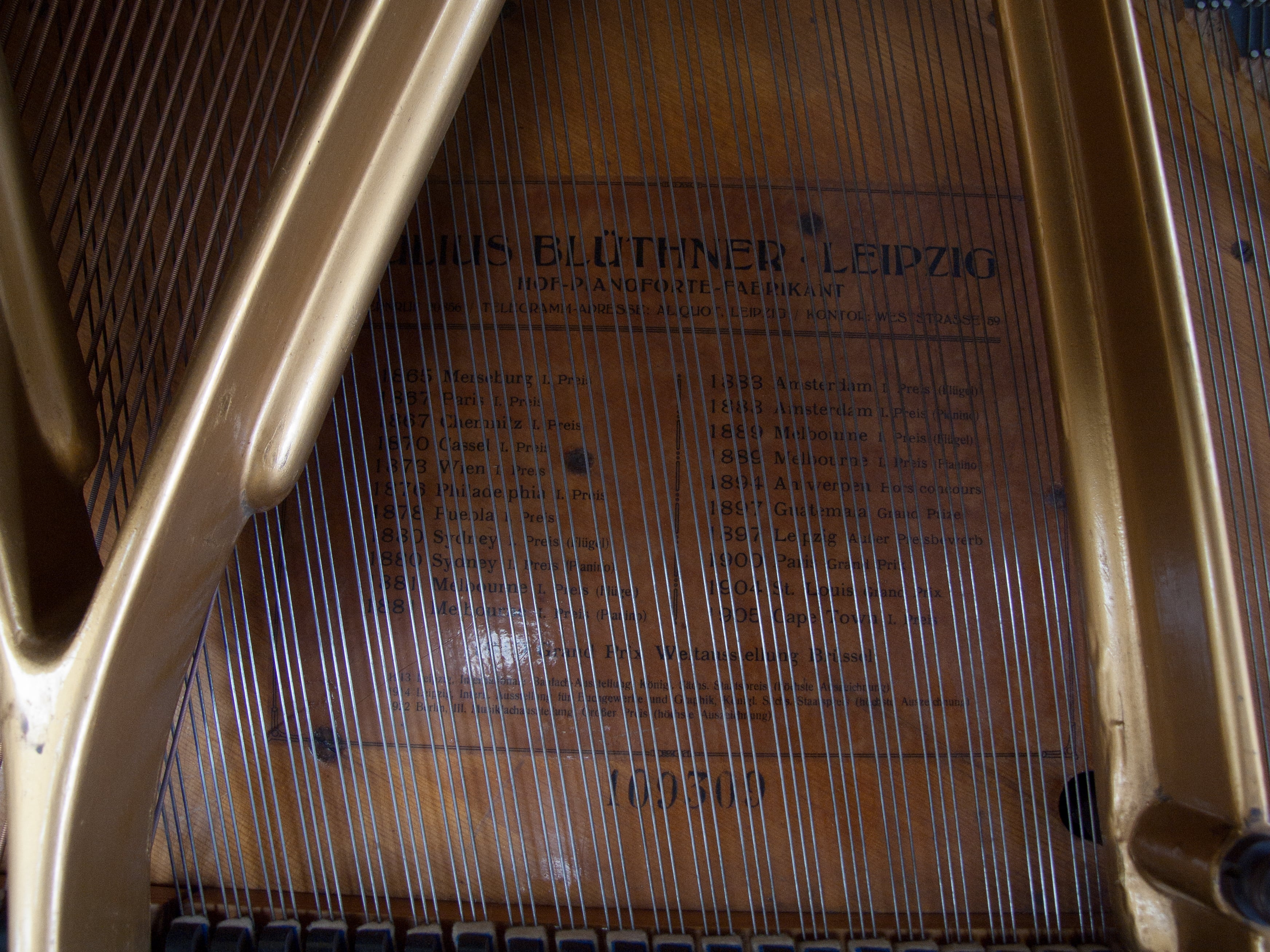 Bluthner V Grand piano detail photo 10 - Roberts Pianos