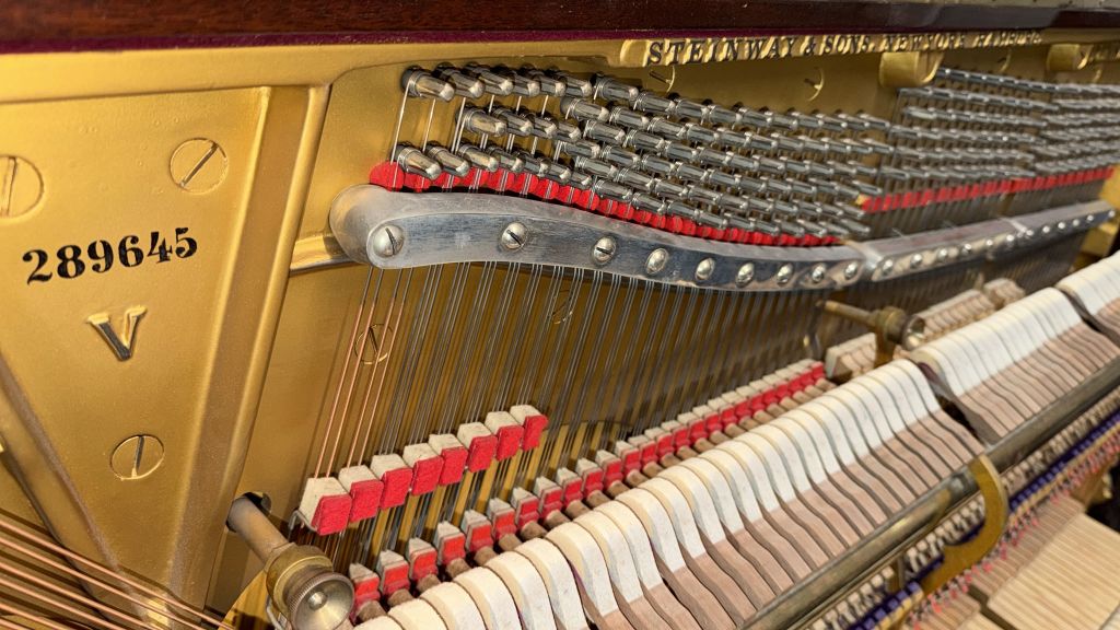 Steinway V Upright piano detail photo 6 - Roberts Pianos
