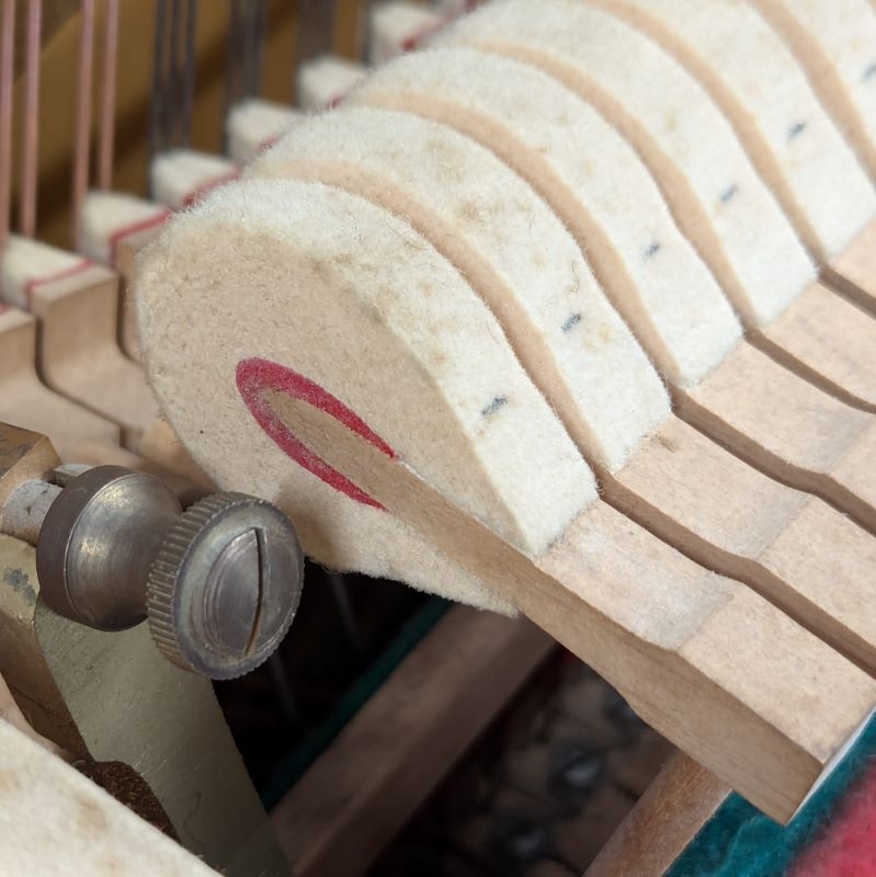 Grotrian Steinweg  Upright piano detail photo 6 - Roberts Pianos