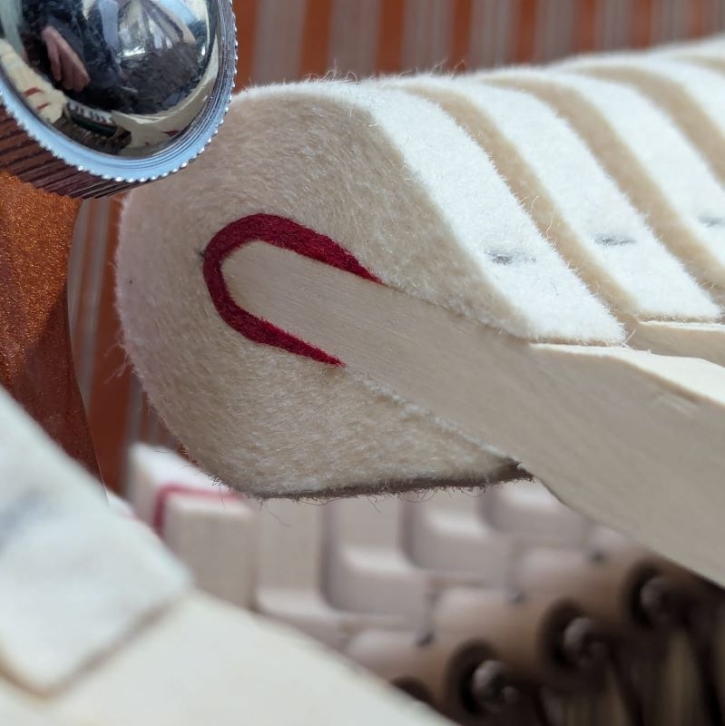 Feurich 115 Upright piano detail photo 5 - Roberts Pianos